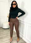 Cool Girl Faux Leather Jogger Brown - Fashion Effect Store