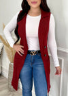 Handle It Cardigan Vest Burgundy - Fashion Effect Store