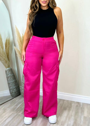 Let's Talk About It Cargo Pants Pink - Fashion Effect Store