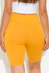 Make It Good High Waist Biker Shorts Mustard - Fashion Effect Store