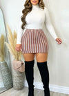 Moving On Skirt Ivory/Brown - Fashion Effect Store