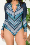 Shadow Paradise One Piece Swimsuit Blue - Fashion Effect Store