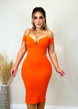 Stay With Me Dress Orange - Fashion Effect Store