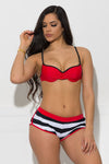 Surfer Coast Three Piece Swimsuit Red - Fashion Effect Store