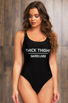 Thick Thighs Save Lives One Piece Swimsuit Black - Fashion Effect Store