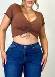 What If Crop Top Brown - Fashion Effect Store