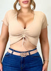 What If Crop Top Khaki - Fashion Effect Store