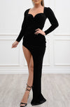 Zoe Velvet Dress Black - Fashion Effect Store