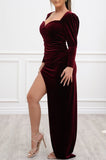 Zoe Velvet Dress Burgundy - Fashion Effect Store